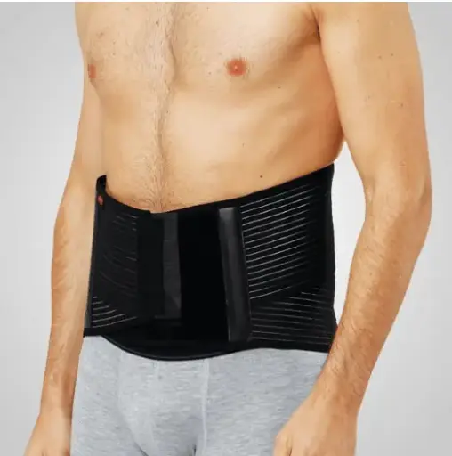 [AO-63L] Aurafix - Ceinture lombaire noire avec coussinet large